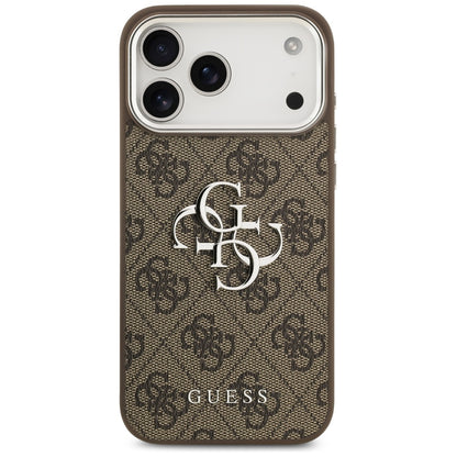 Étui pour Apple iPhone 17 Pro Max, Guess, Big 4G Logo Classic, Marron Argenté