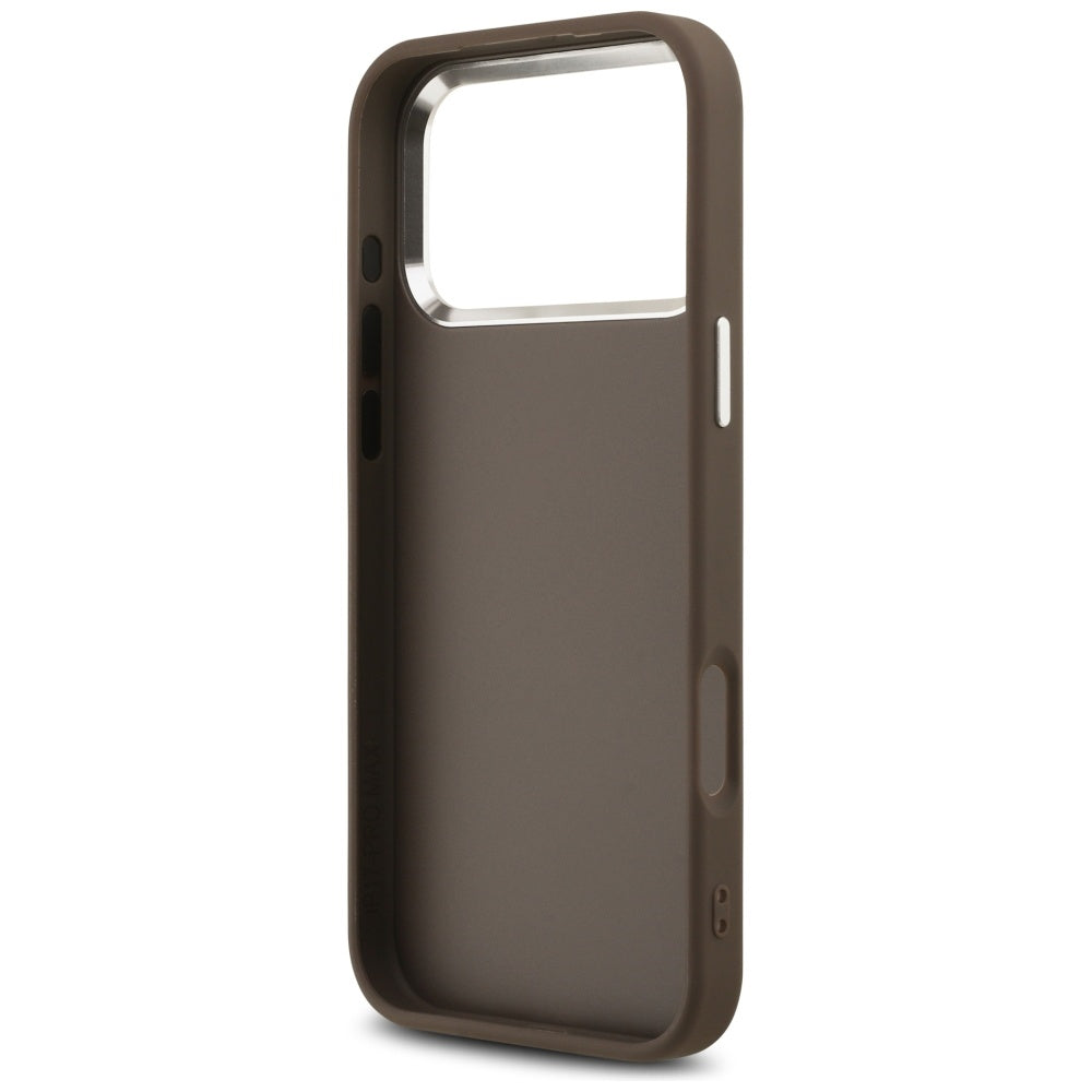Étui pour Apple iPhone 17 Pro Max, Guess, Big 4G Logo Classic, Marron Argenté