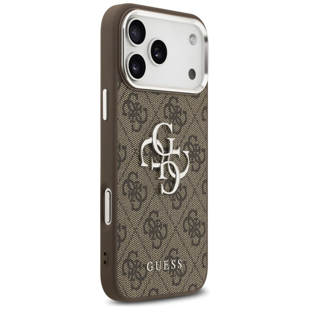 Étui pour Apple iPhone 17 Pro Max, Guess, Big 4G Logo Classic, Marron Argenté