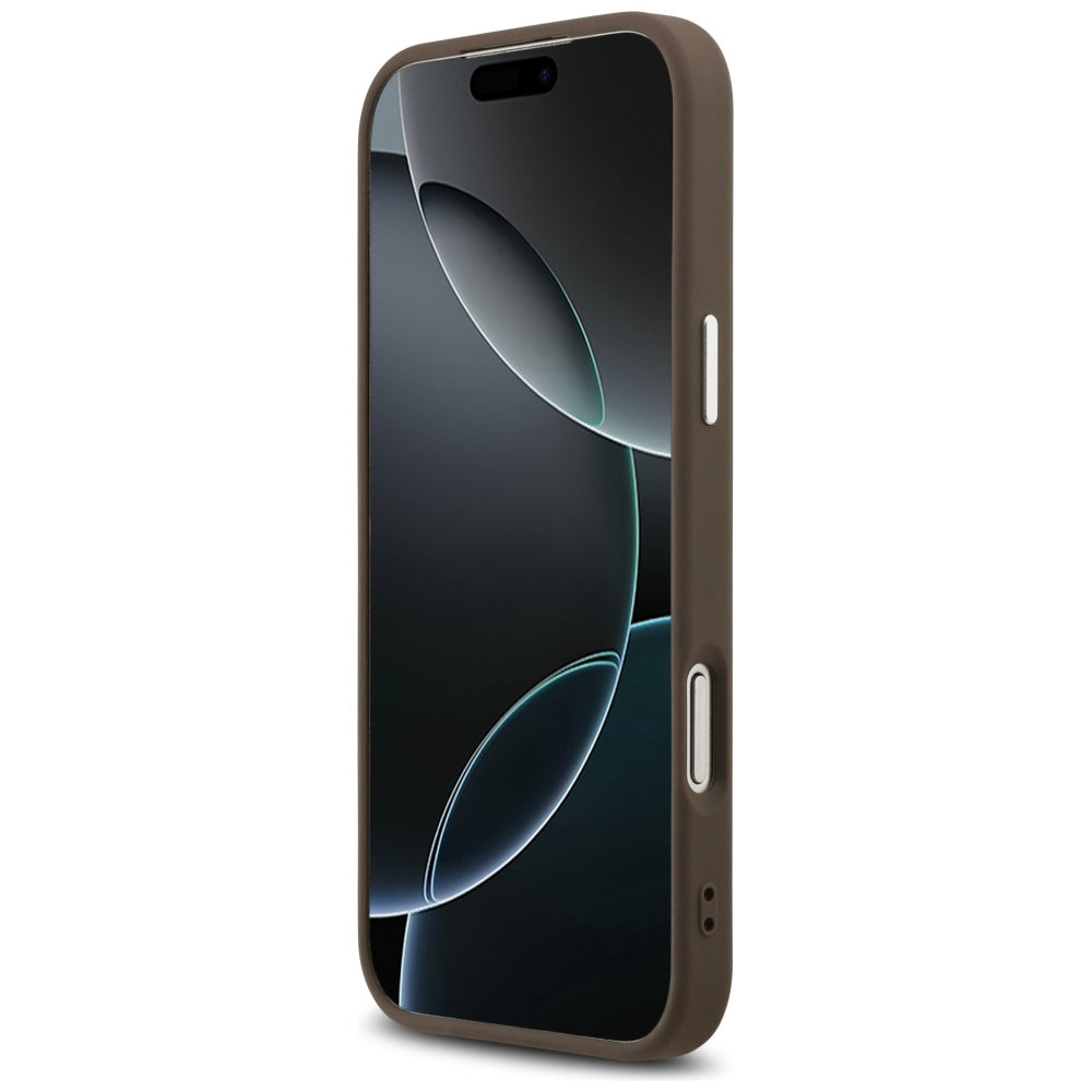 Étui pour Apple iPhone 17 Pro Max, Guess, Big 4G Logo Classic, Marron Argenté