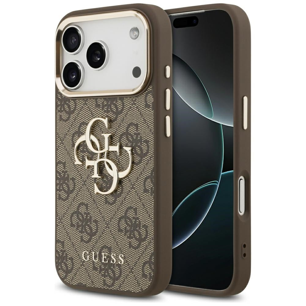 Étui pour Apple iPhone 17 Pro Max, Guess, Big 4G Logo Classic, Marron Doré.