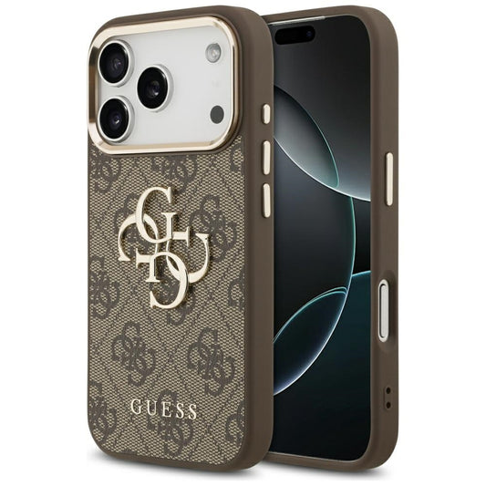 Étui pour Apple iPhone 17 Pro Max, Guess, Big 4G Logo Classic, Marron Doré.