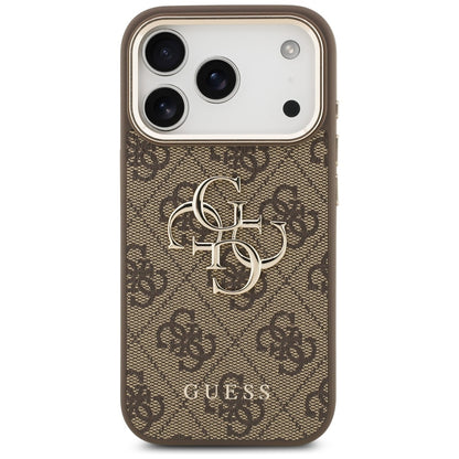 Étui pour Apple iPhone 17 Pro Max, Guess, Big 4G Logo Classic, Marron Doré.