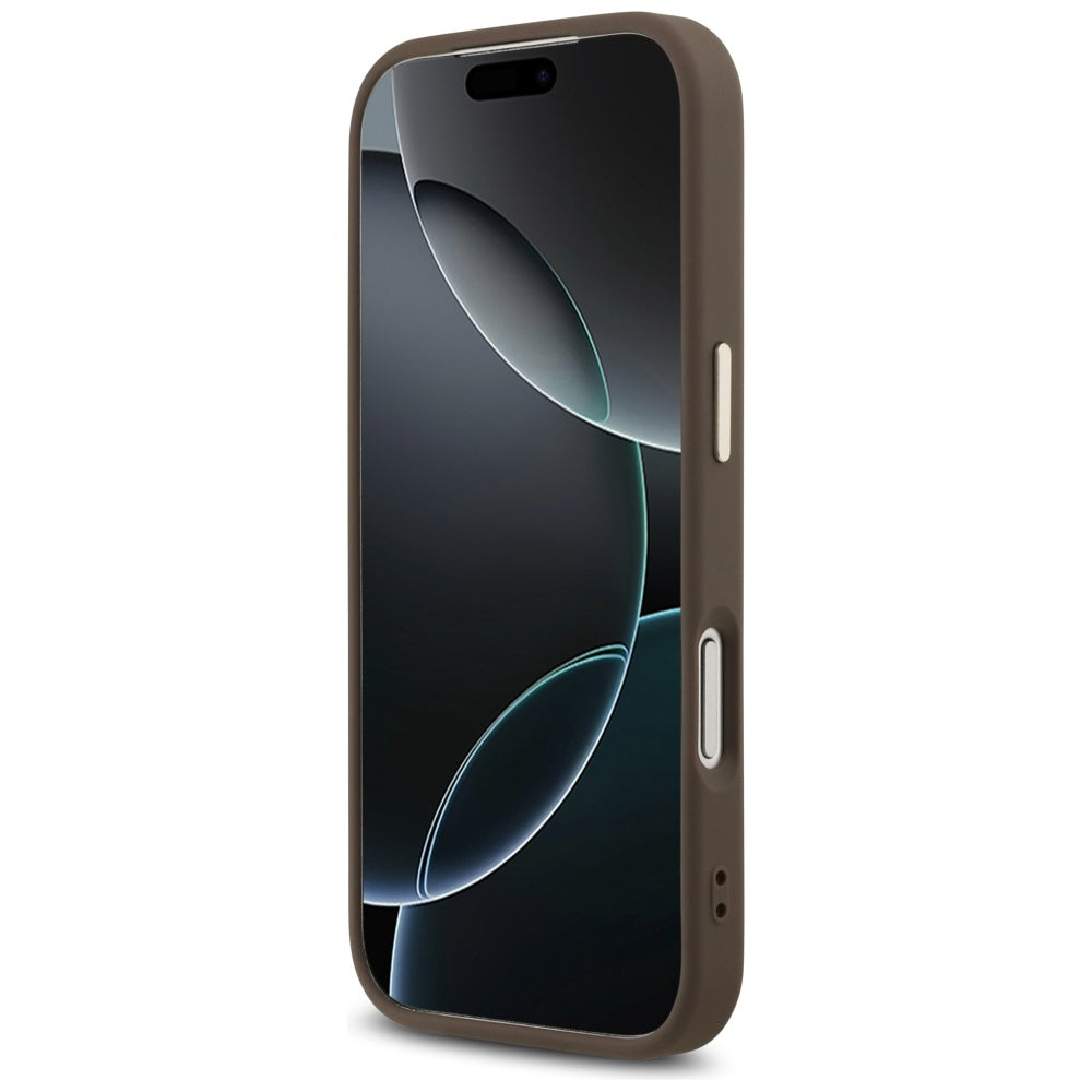 Étui pour Apple iPhone 17 Pro Max, Guess, Big 4G Logo Classic, Marron Doré.