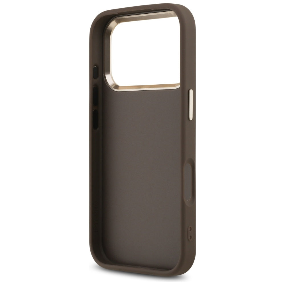 Étui pour Apple iPhone 17 Pro Max, Guess, Big 4G Logo Classic, Marron Doré.