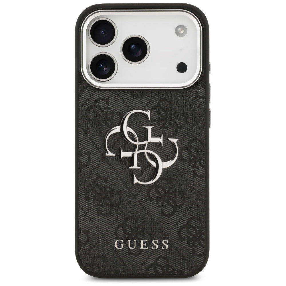 Housse pour Apple iPhone 17 Pro Max, Guess, Big 4G Logo Classic, Noire Argentée
