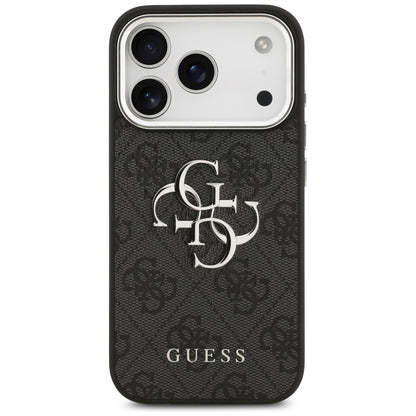 Housse pour Apple iPhone 17 Pro Max, Guess, Big 4G Logo Classic, Noire Argentée