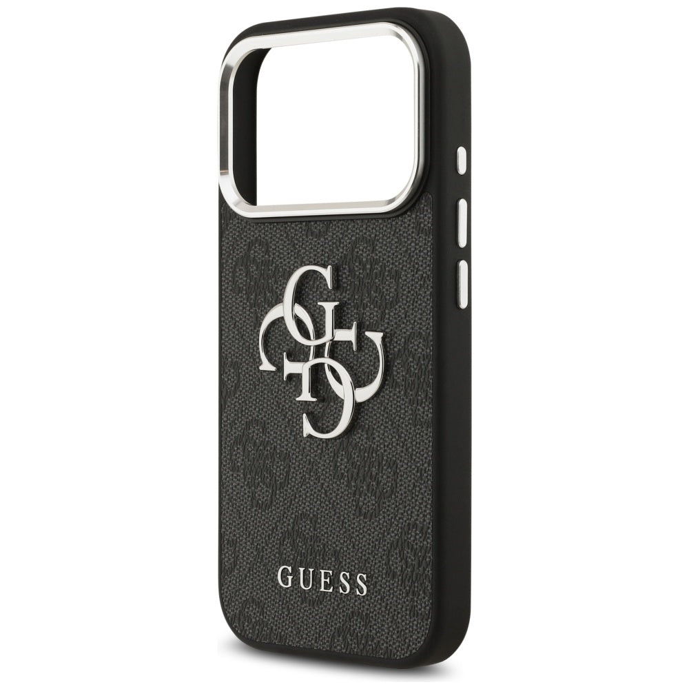 Housse pour Apple iPhone 17 Pro Max, Guess, Big 4G Logo Classic, Noire Argentée