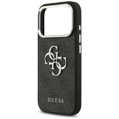 Housse pour Apple iPhone 17 Pro Max, Guess, Big 4G Logo Classic, Noire Argentée