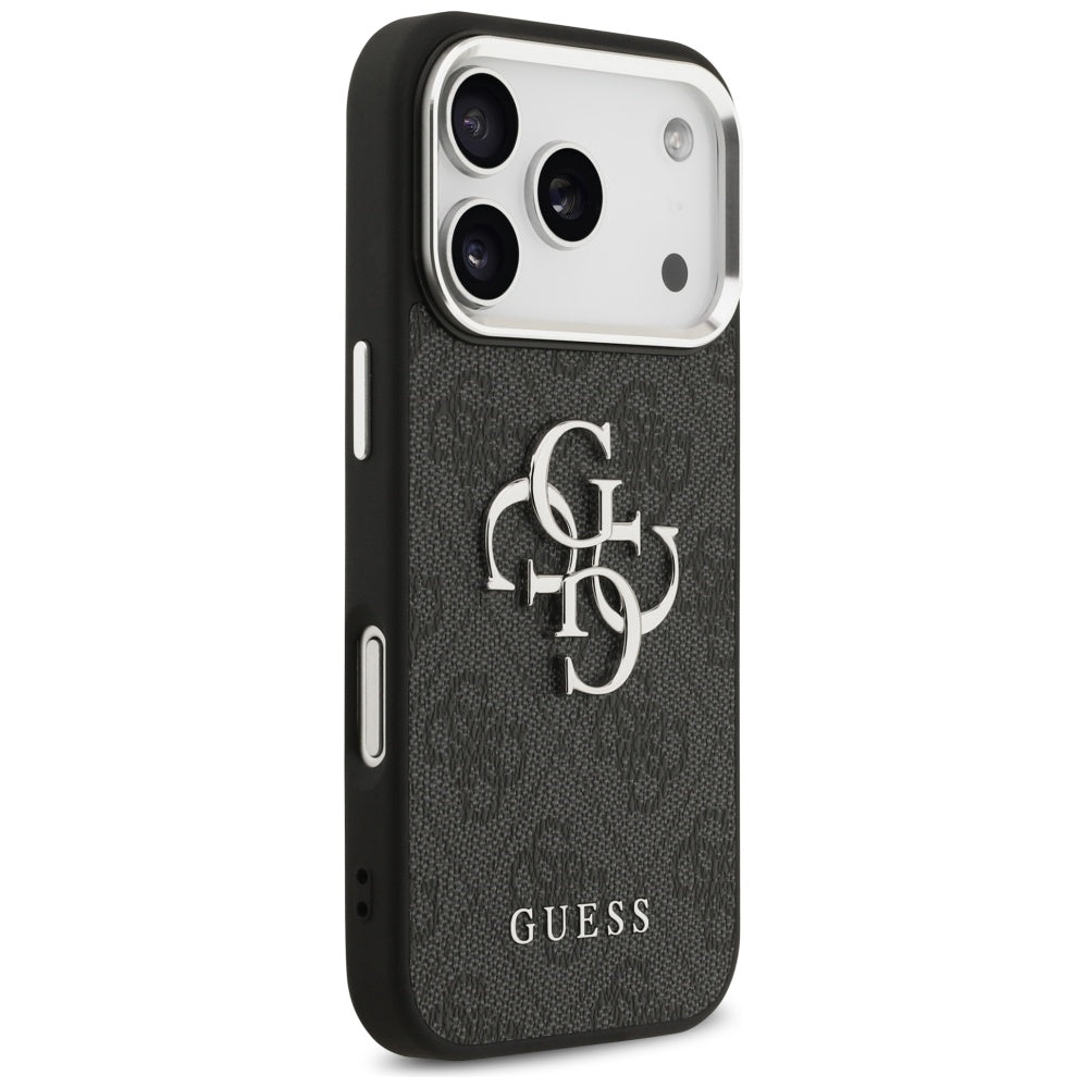 Housse pour Apple iPhone 17 Pro Max, Guess, Big 4G Logo Classic, Noire Argentée