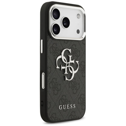 Housse pour Apple iPhone 17 Pro Max, Guess, Big 4G Logo Classic, Noire Argentée