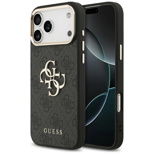 Étui pour Apple iPhone 17 Pro Max, Guess, Big 4G Logo Classic, Noir Doré.