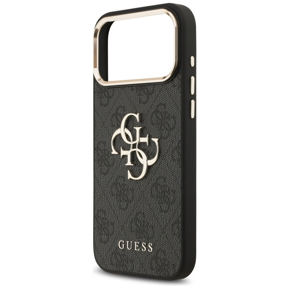 Étui pour Apple iPhone 17 Pro Max, Guess, Big 4G Logo Classic, Noir Doré.