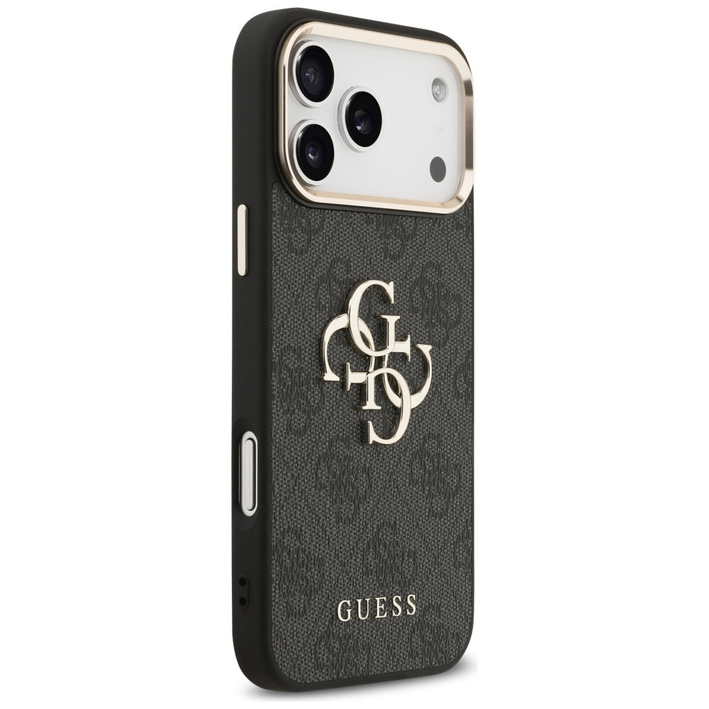 Étui pour Apple iPhone 17 Pro Max, Guess, Big 4G Logo Classic, Noir Doré.
