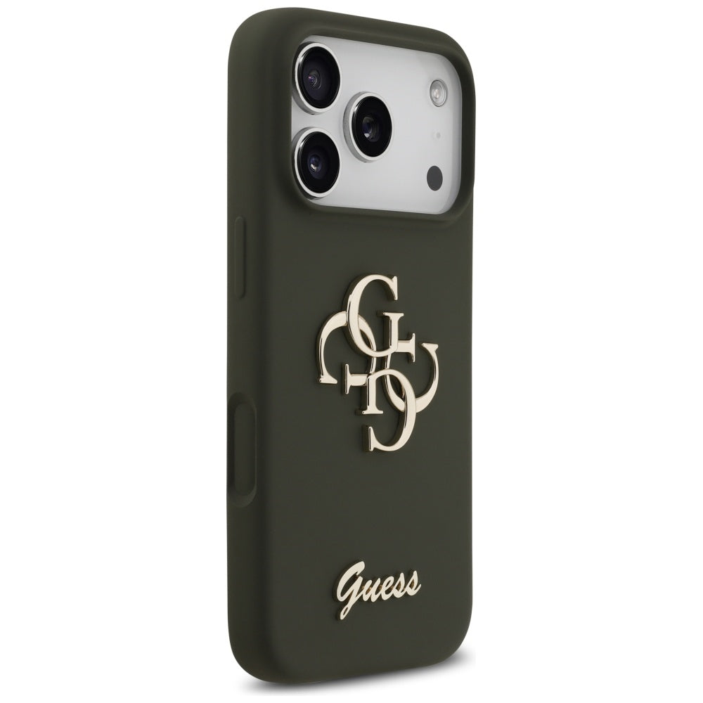 Étui pour Apple iPhone 17 Pro Max, Guess, Big 4G Script, Kaki