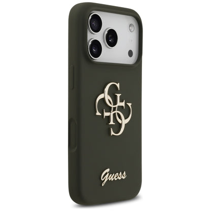 Étui pour Apple iPhone 17 Pro Max, Guess, Big 4G Script, Kaki