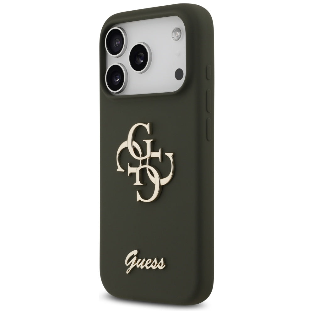 Étui pour Apple iPhone 17 Pro Max, Guess, Big 4G Script, Kaki