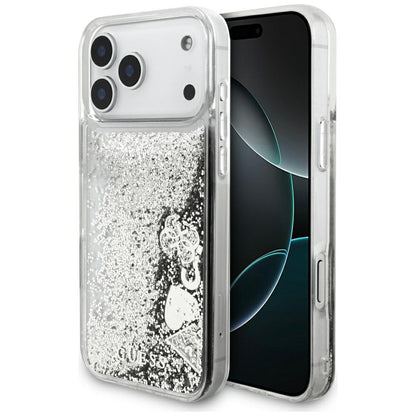 Étui pour Apple iPhone 17 Pro Max, Guess, Liquid Glitter Charms, Argenté