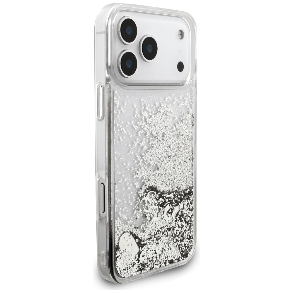Étui pour Apple iPhone 17 Pro Max, Guess, Liquid Glitter Charms, Argenté