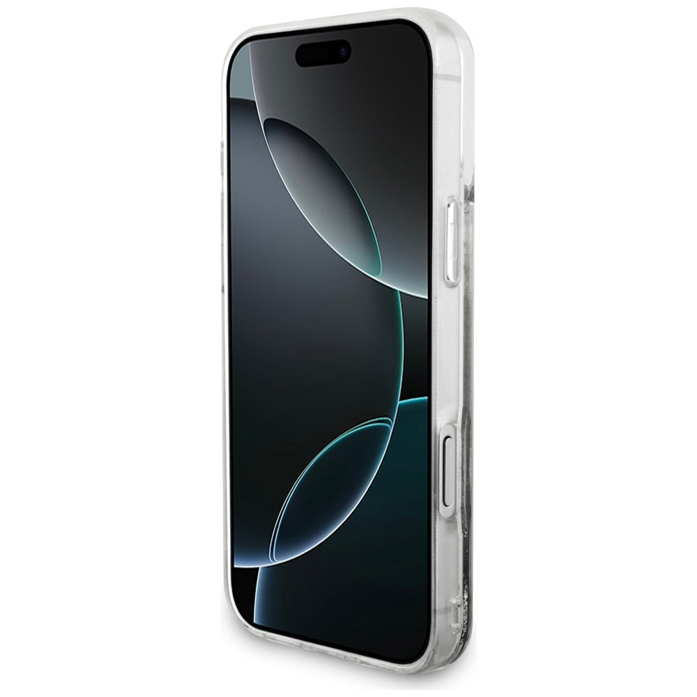 Étui pour Apple iPhone 17 Pro Max, Guess, Liquid Glitter Charms, Argenté