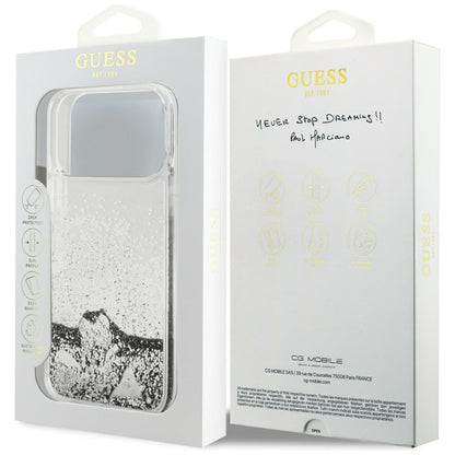 Étui pour Apple iPhone 17 Pro Max, Guess, Liquid Glitter Charms, Argenté