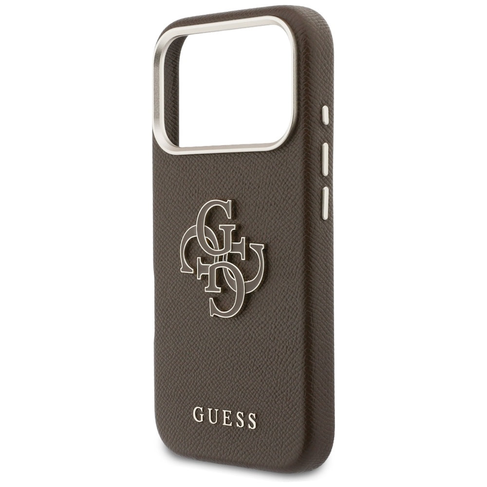 Étui pour Apple iPhone 17 Pro Max, Guess, Logo en Résine, Marron