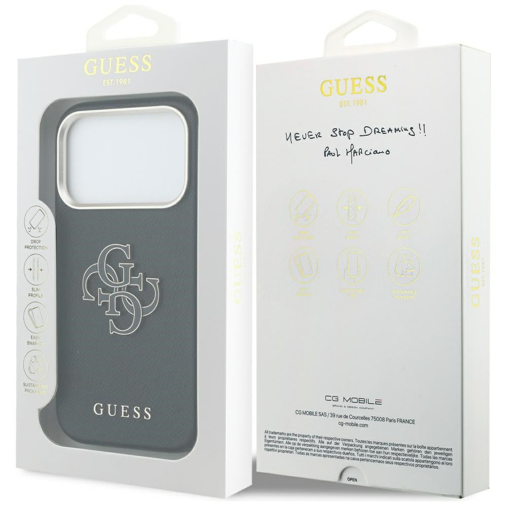 Étui pour Apple iPhone 17 Pro Max, Guess, Resin Logo, Noir