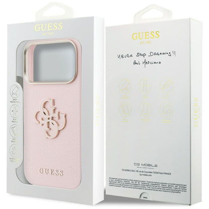 Étui pour Apple iPhone 17 Pro Max, Guess, Logo Résine, Rose