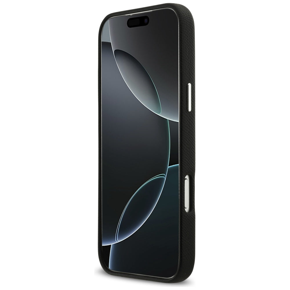 Étui pour Apple iPhone 17 Pro Max, Karl Lagerfeld, FW Grained Signature Logo, Noir