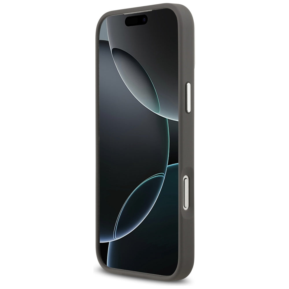Étui pour Apple iPhone 17 Pro Max, Karl Lagerfeld, Grained Karl & Choupette's Heads Pins and Logo, Gris