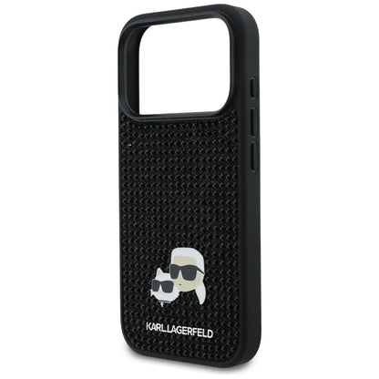 Étui pour Apple iPhone 17 Pro Max, Karl Lagerfeld, Rhinestone Karl & Choupette Pins, Noir