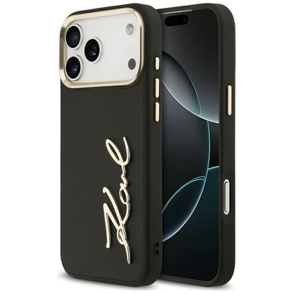 Étui pour Apple iPhone 17 Pro Max, Karl Lagerfeld, Script Logo, Noir
