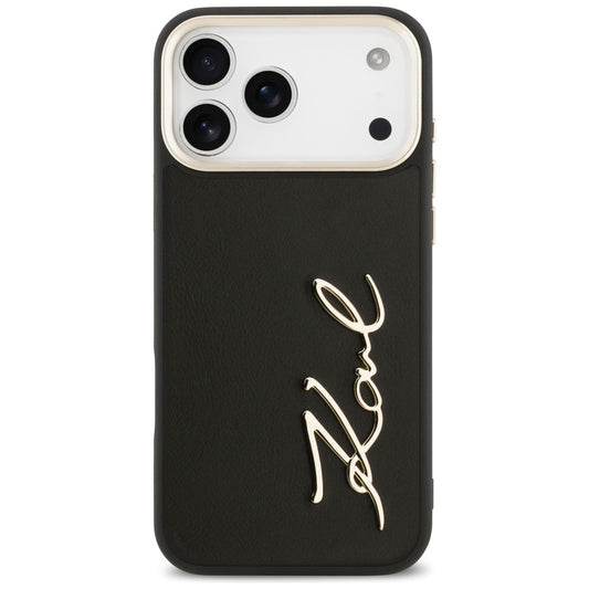 Étui pour Apple iPhone 17 Pro Max, Karl Lagerfeld, Script Logo, Noir