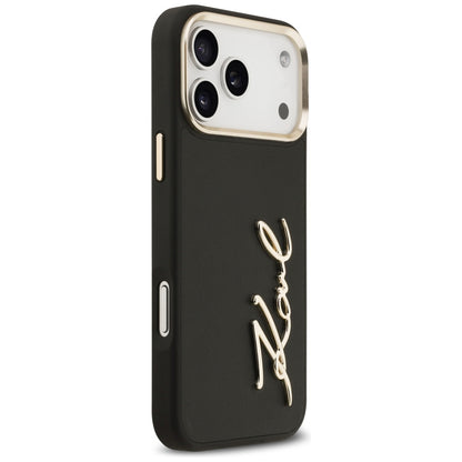 Étui pour Apple iPhone 17 Pro Max, Karl Lagerfeld, Script Logo, Noir