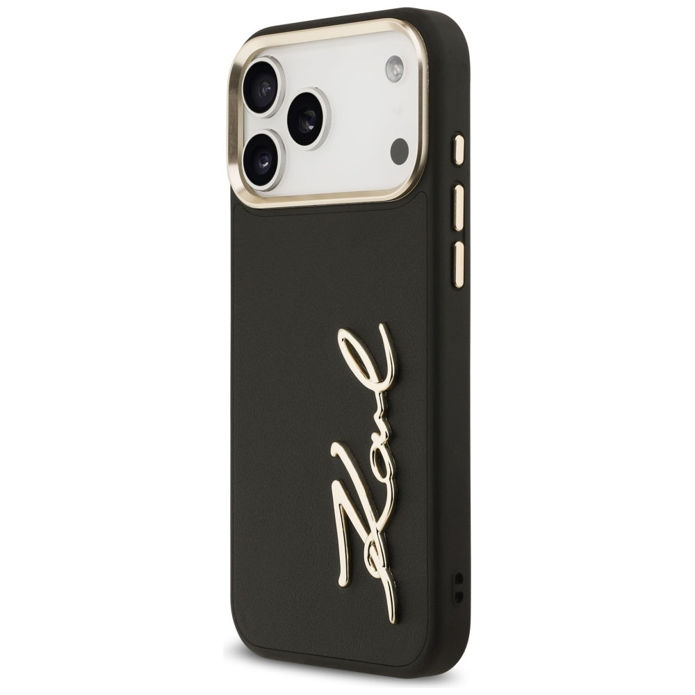 Étui pour Apple iPhone 17 Pro Max, Karl Lagerfeld, Script Logo, Noir