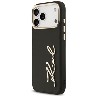 Étui pour Apple iPhone 17 Pro Max, Karl Lagerfeld, Script Logo, Noir