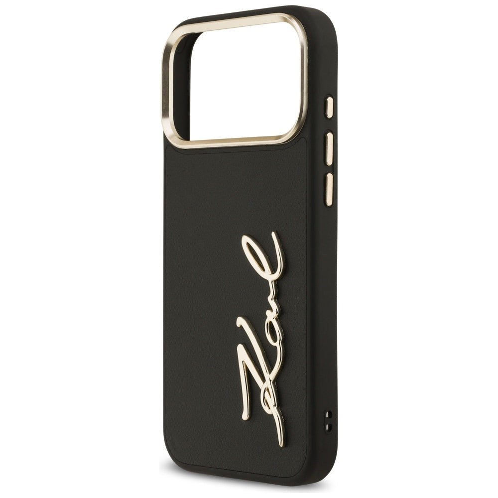 Étui pour Apple iPhone 17 Pro Max, Karl Lagerfeld, Script Logo, Noir