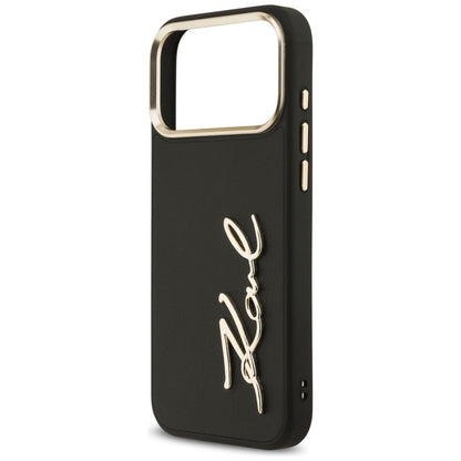 Étui pour Apple iPhone 17 Pro Max, Karl Lagerfeld, Script Logo, Noir
