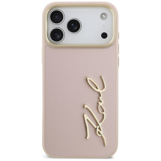 Étui pour Apple iPhone 17 Pro Max, Karl Lagerfeld, Script Logo, Rose