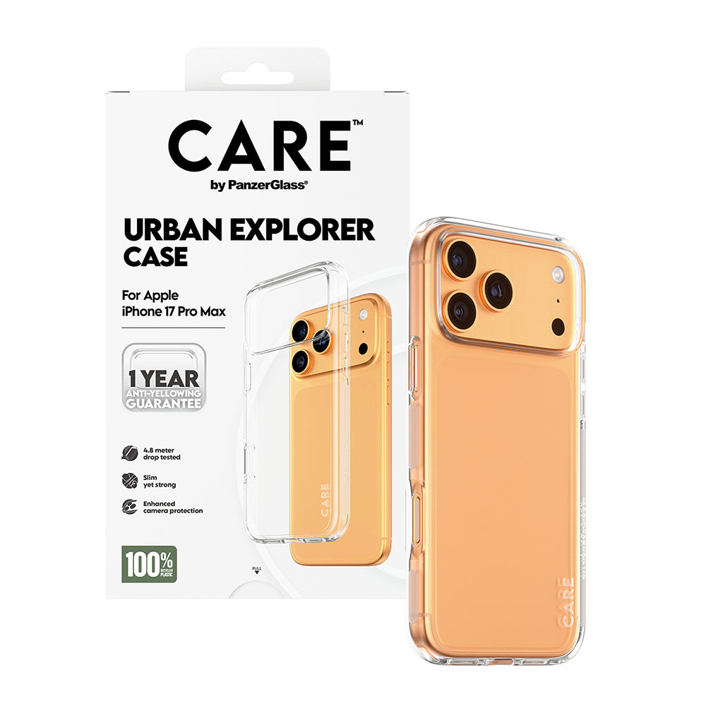 Étui pour Apple iPhone 17 Pro Max, PanzerGlass, Care Urban Explorer, Transparent