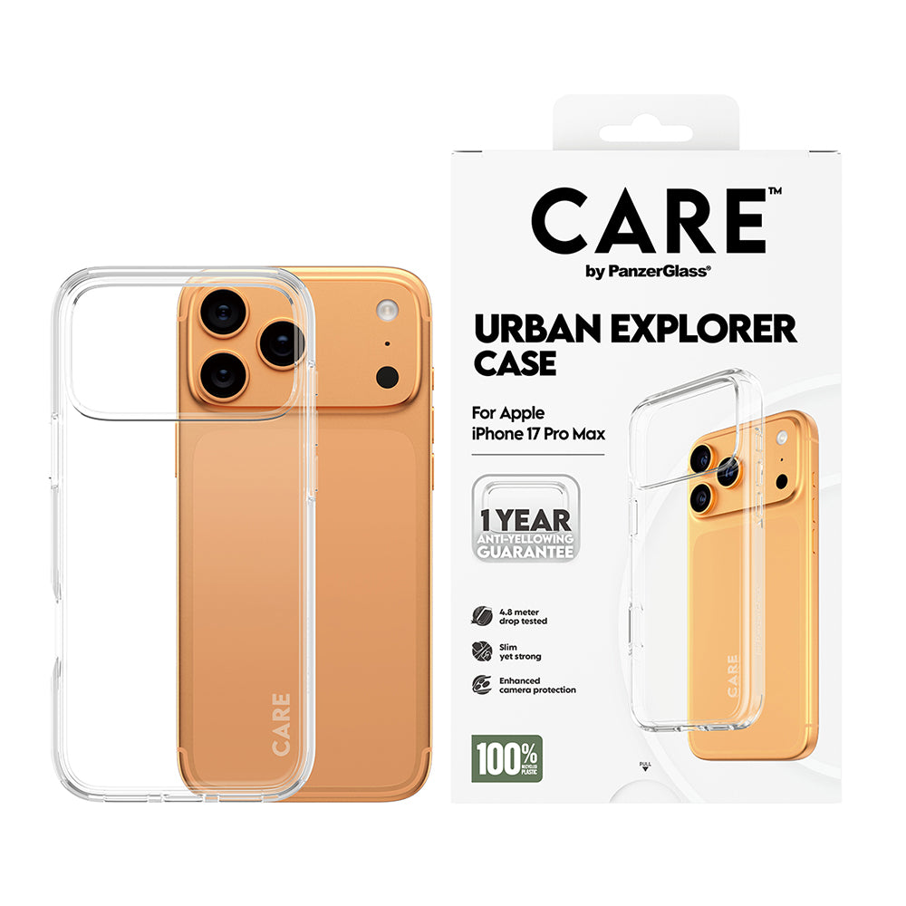 Étui pour Apple iPhone 17 Pro Max, PanzerGlass, Care Urban Explorer, Transparent