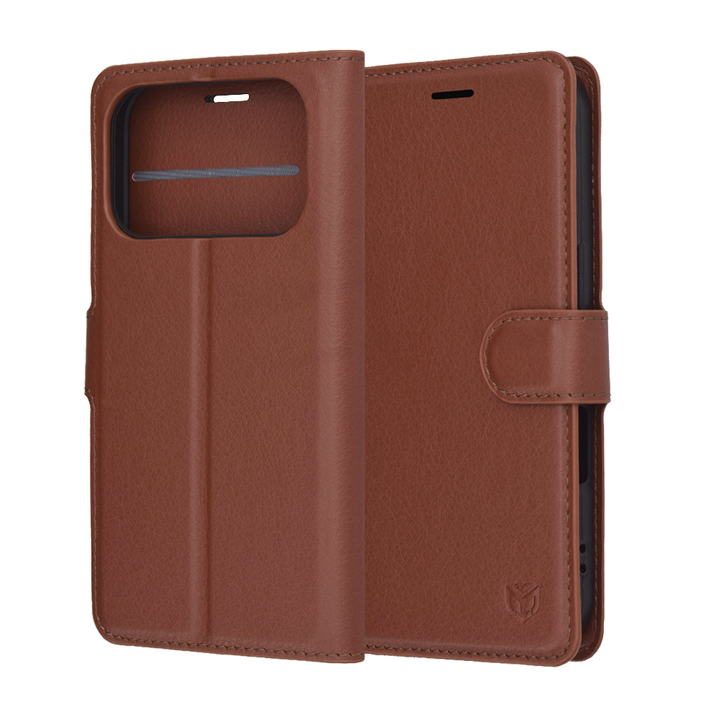Étui pour Apple iPhone 17 Pro Max, Techsuit, Leather Folio, Marron