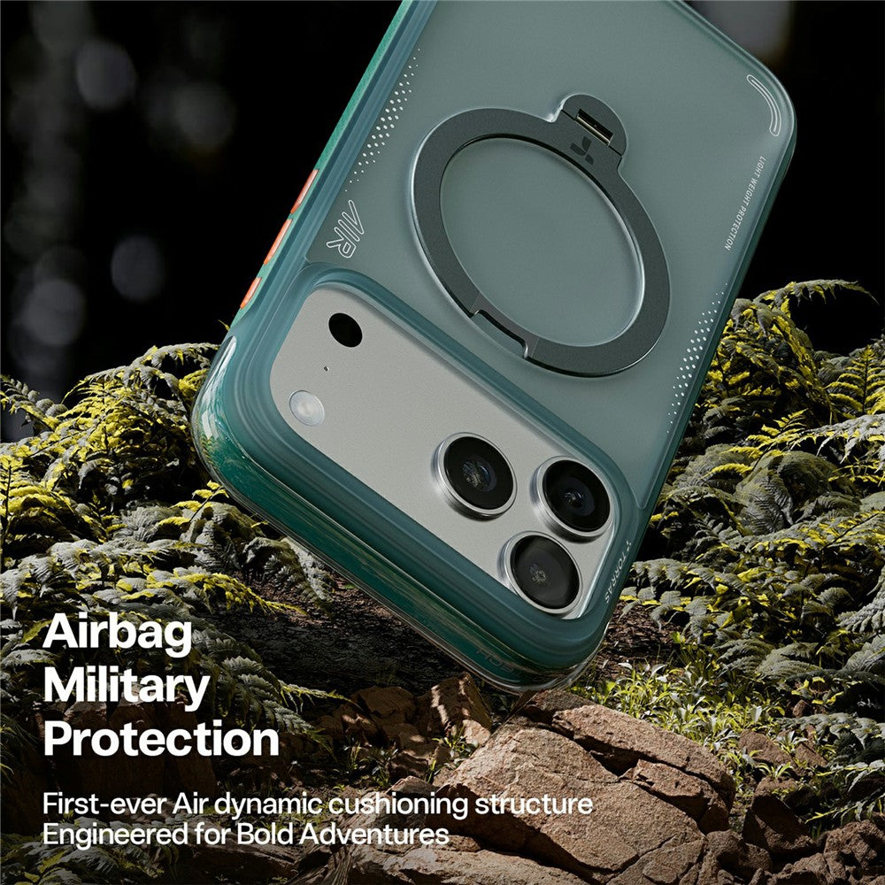 Coque pour Apple iPhone 17 Pro Max, Torras, Ostand Spin Air, Vert