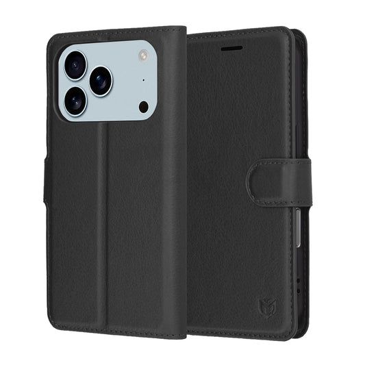 Étui pour Apple iPhone 17 Pro, Techsuit, Leather Folio, Noir