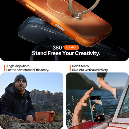 Étui pour Apple iPhone 17 Pro, Torras, Ostand Spin Air, Bleu