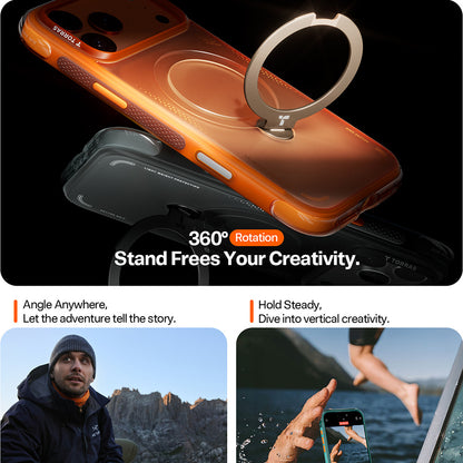 Étui pour Apple iPhone 17 Pro, Torras, Ostand Spin Air, Gris