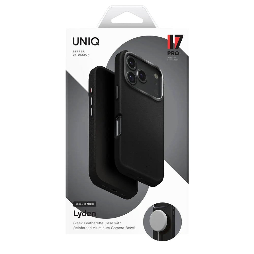 Case for Apple iPhone 17 Pro, UNIQ, Lyden Leatherette, Grey