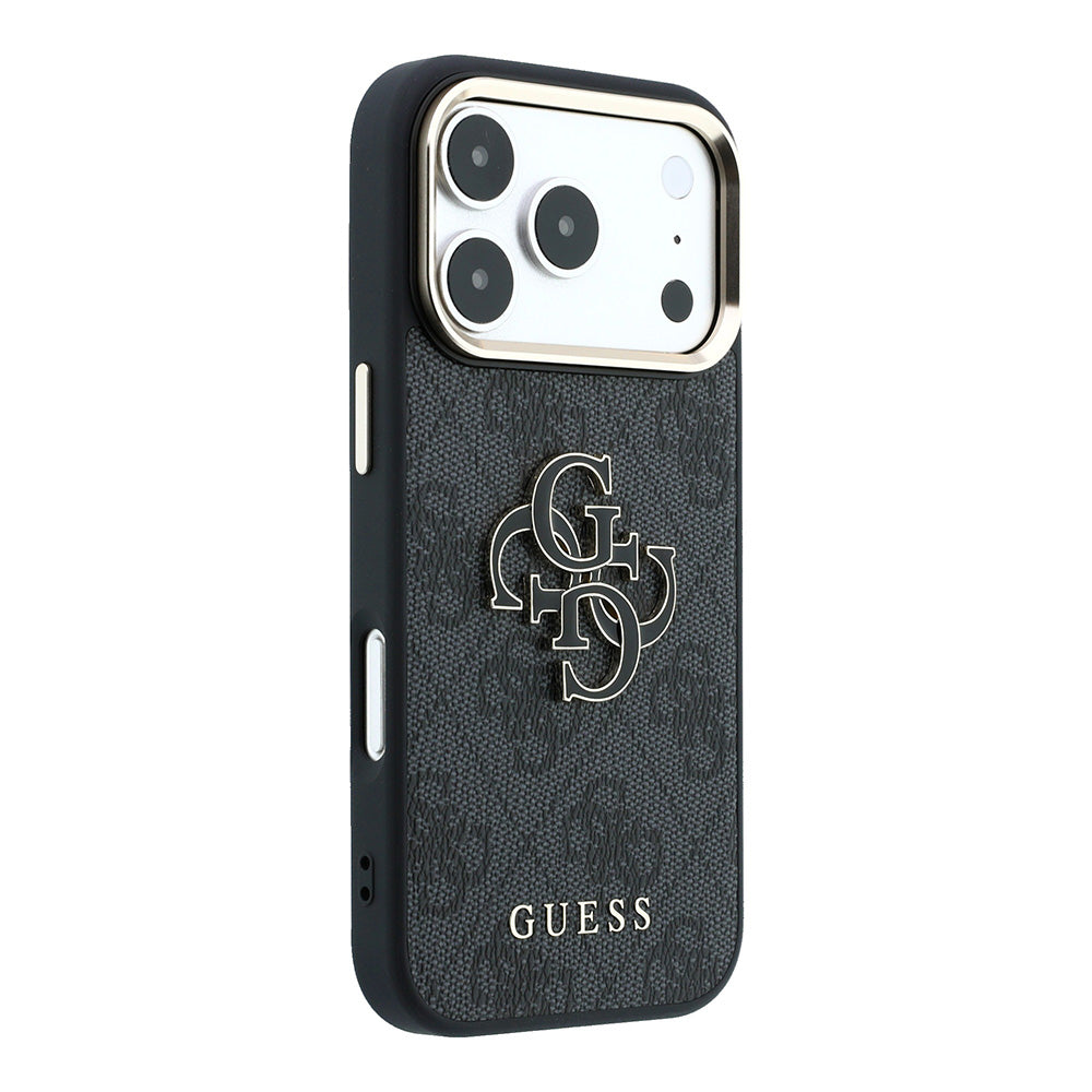 Coque pour Apple iPhone 18 Pro / 17 Pro, Guess, Logo Résine 4G Grand, Noire