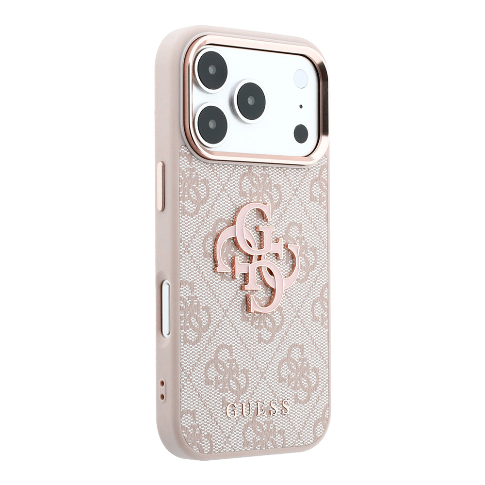 Coque pour Apple iPhone 18 Pro / 17 Pro, Guess, Logo Résine 4G Grand, Rose