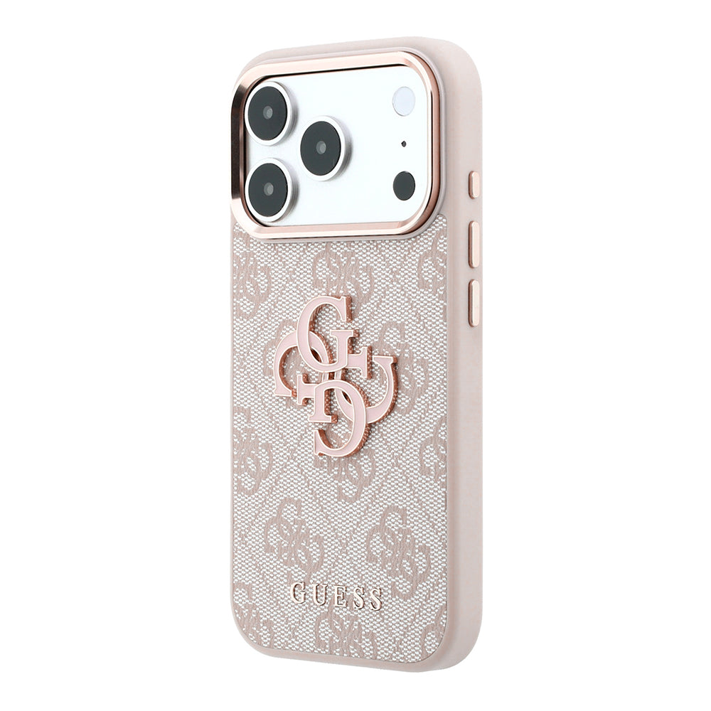 Coque pour Apple iPhone 18 Pro / 17 Pro, Guess, Logo Résine 4G Grand, Rose